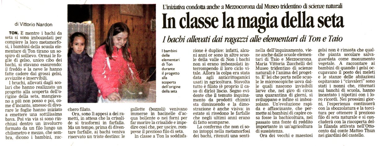 2010-12-05 00:00:00 - In classe la magia della seta - Nardon Vittorio - Trentino